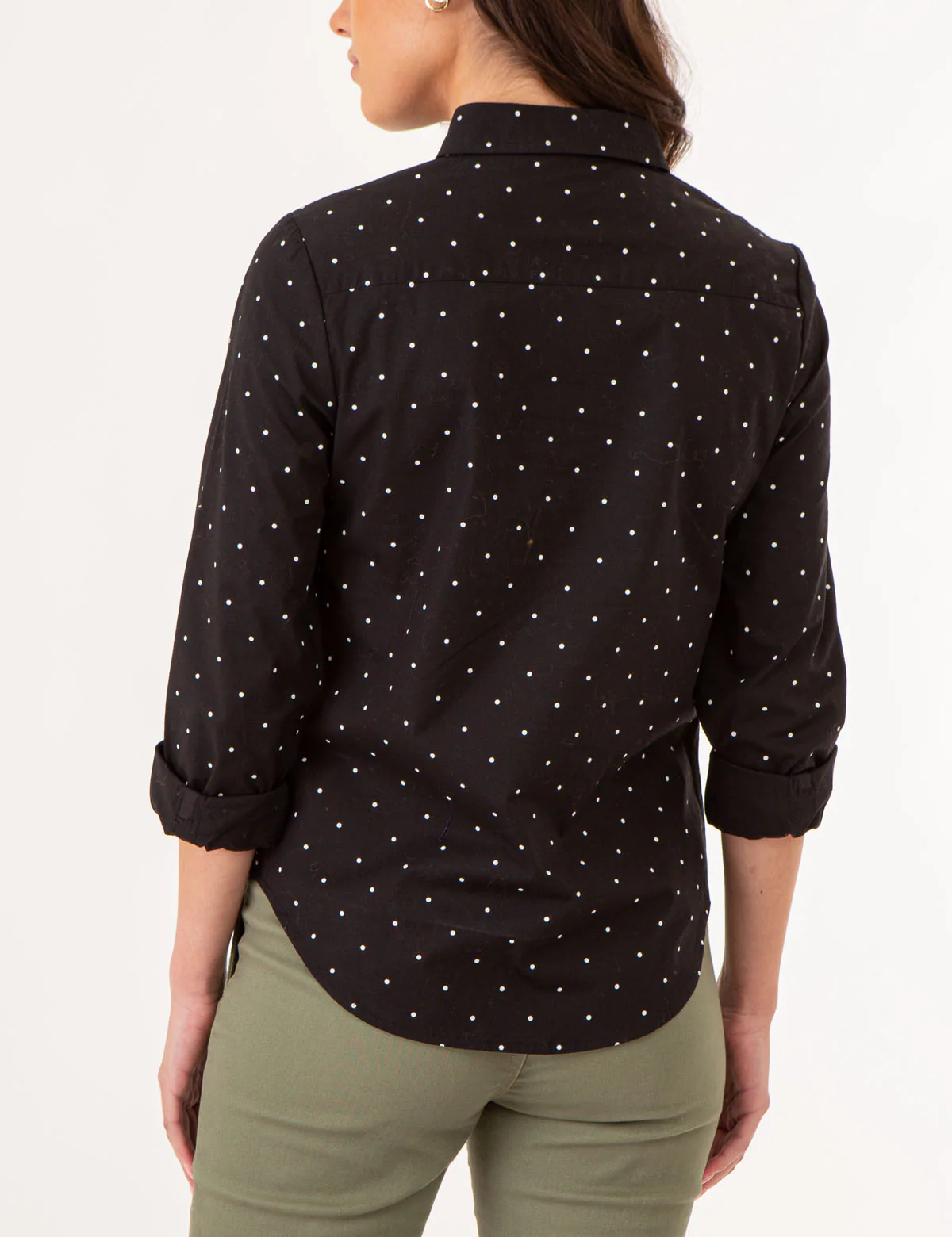 DOT PRINT LONG SLEEVE POPLIN SHIRT - Image 4
