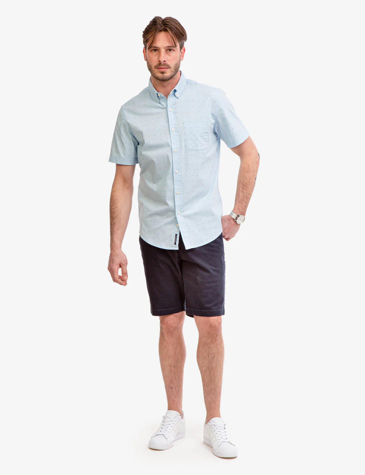 DOT PRINT POPLIN SHORT SLEEVE SHIRT - Image 8