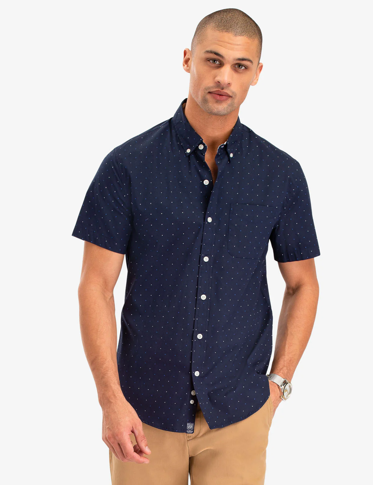 DOT PRINT POPLIN SHORT SLEEVE SHIRT - Image 6