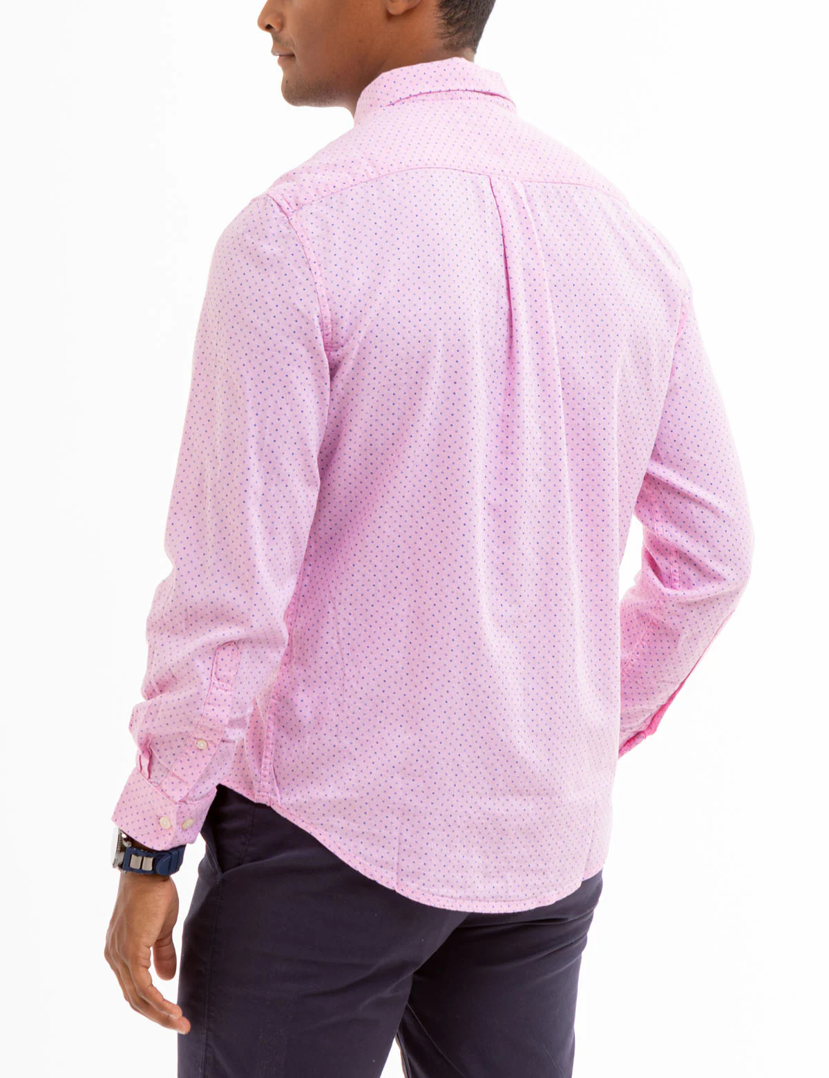 DOT PRINT ROYAL OXFORD LONG SLEEVE SHIRT - Image 4