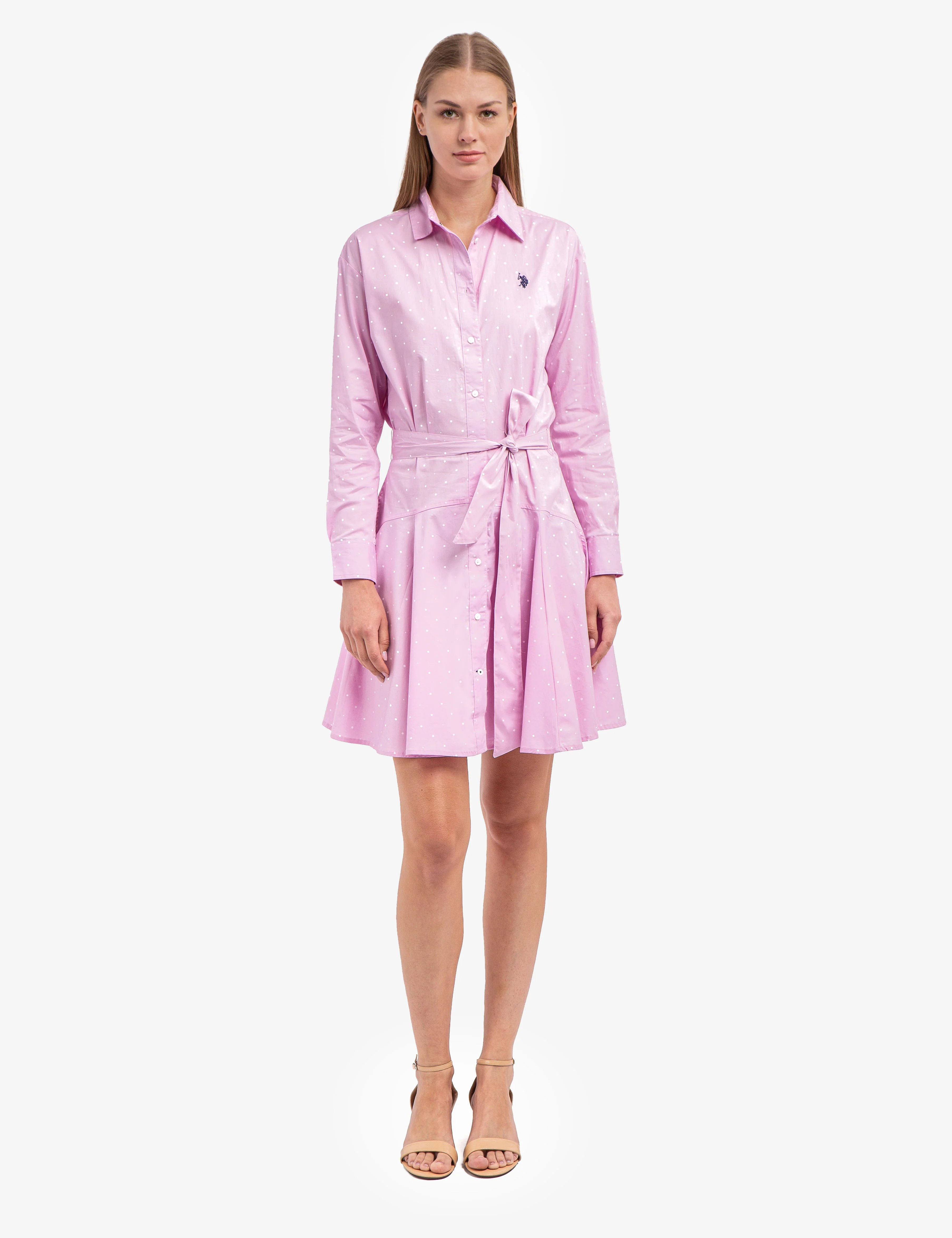 DOT PRINT YOKE SKIRT DRESS
