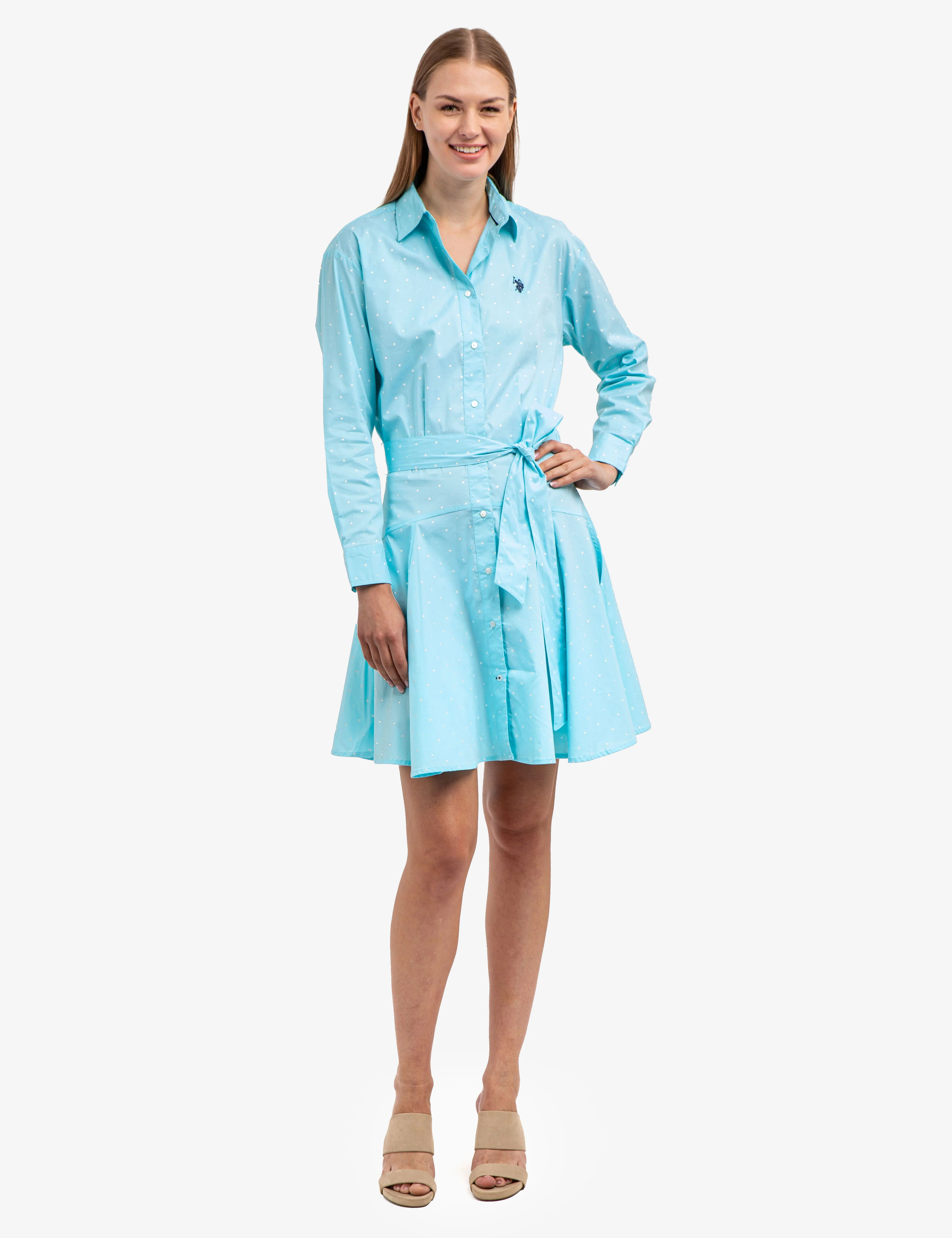 DOT PRINT YOKE SKIRT DRESS - Image 2
