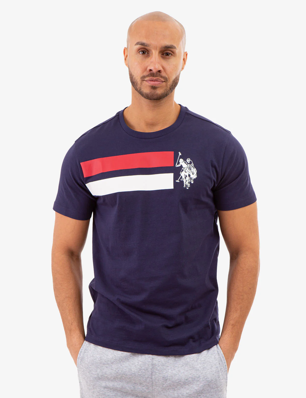DOUBLE LINEAR GRAPHIC LOGO T-SHIRT