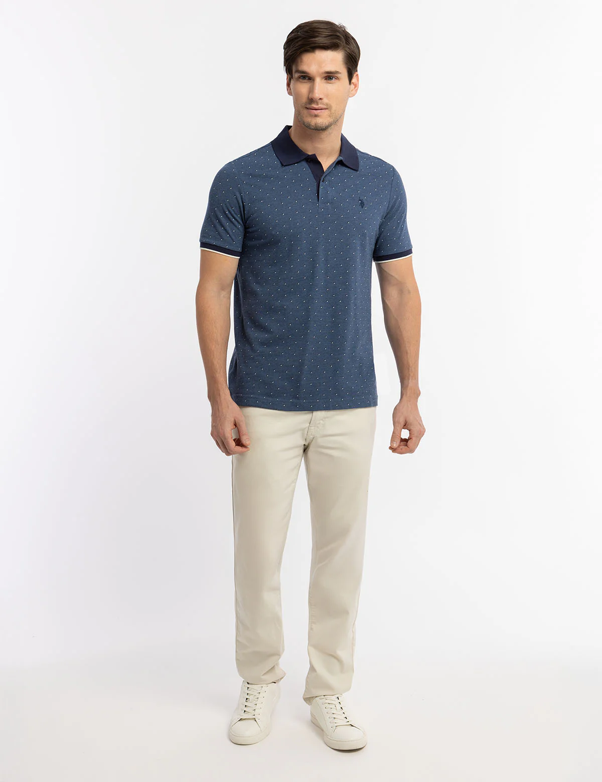 DOUBLE SQUARE DOT PIQUE POLO SHIRT - Image 3