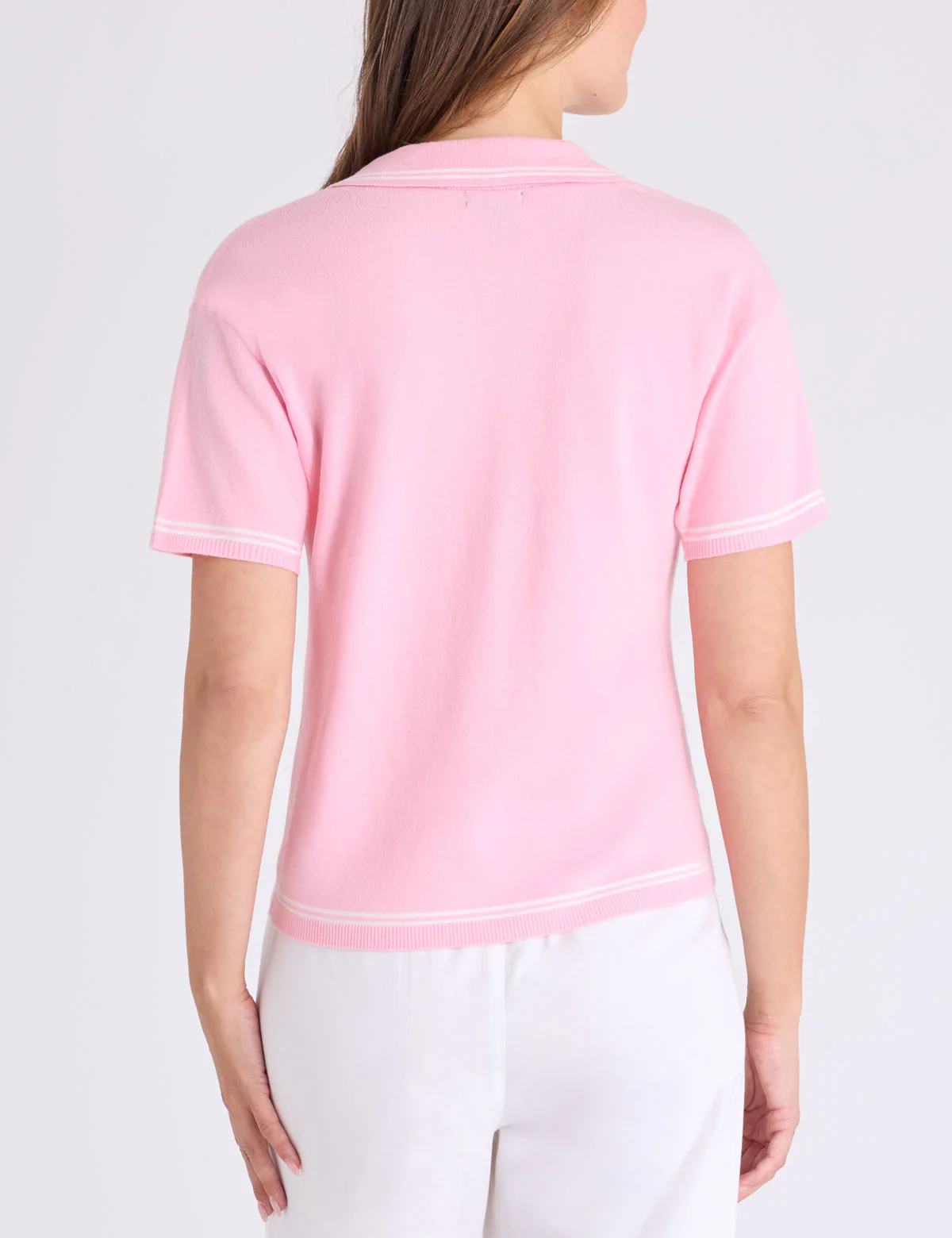 DOUBLE TIPPED SPLIT NECK SWEATER POLO SHIRT - Image 6