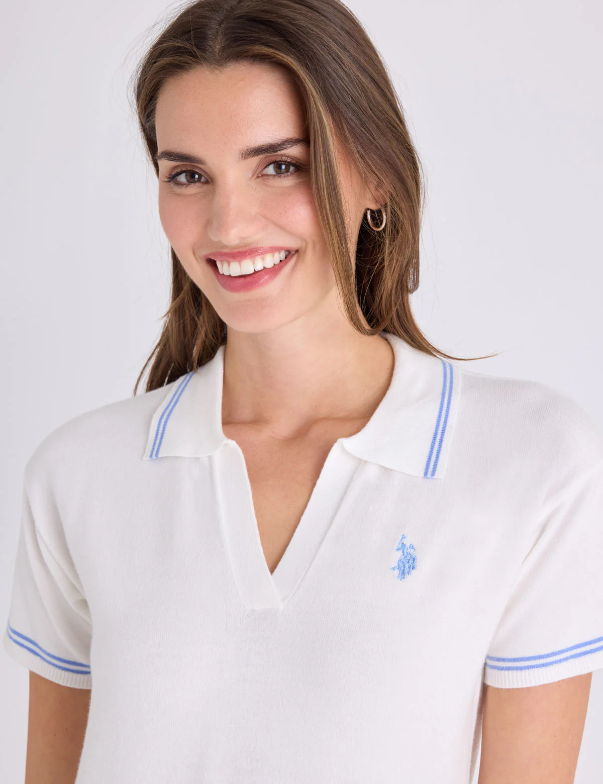 DOUBLE TIPPED SPLIT NECK SWEATER POLO SHIRT - Image 7