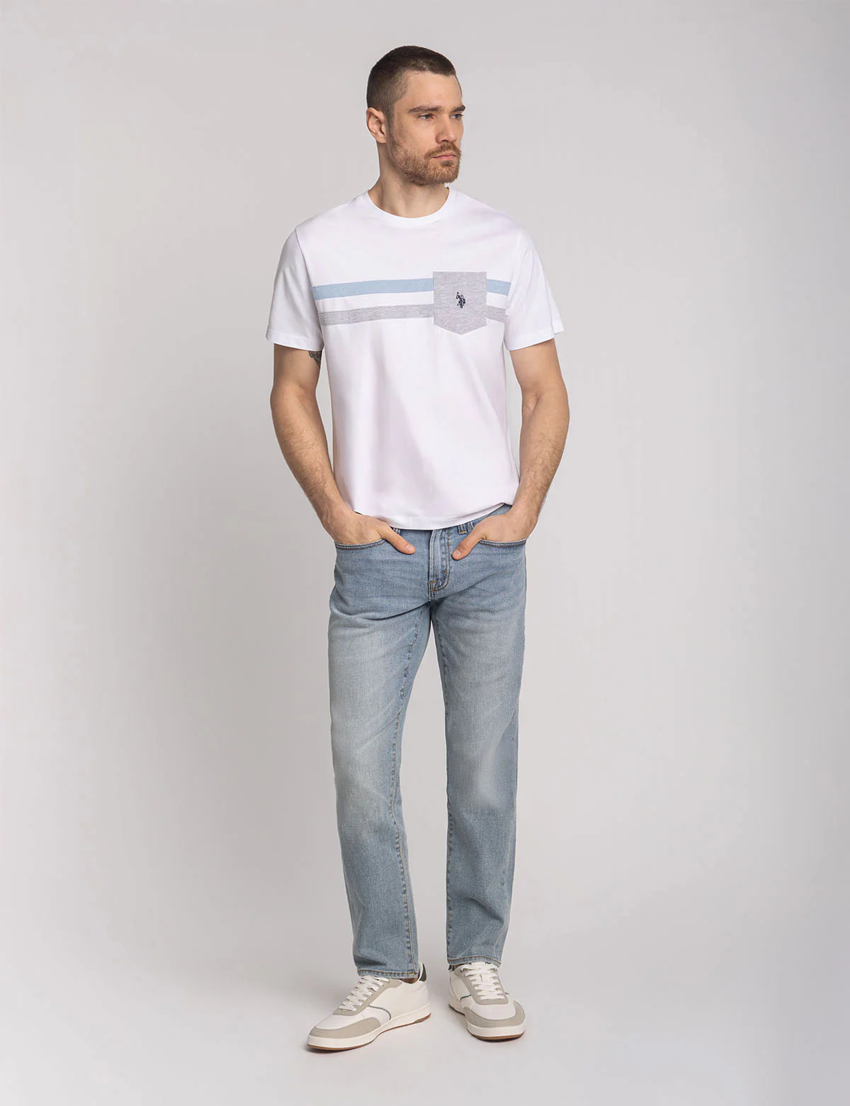 DUAL STRIPE JERSEY T-SHIRT WITH CHEST POCKET - Image 8
