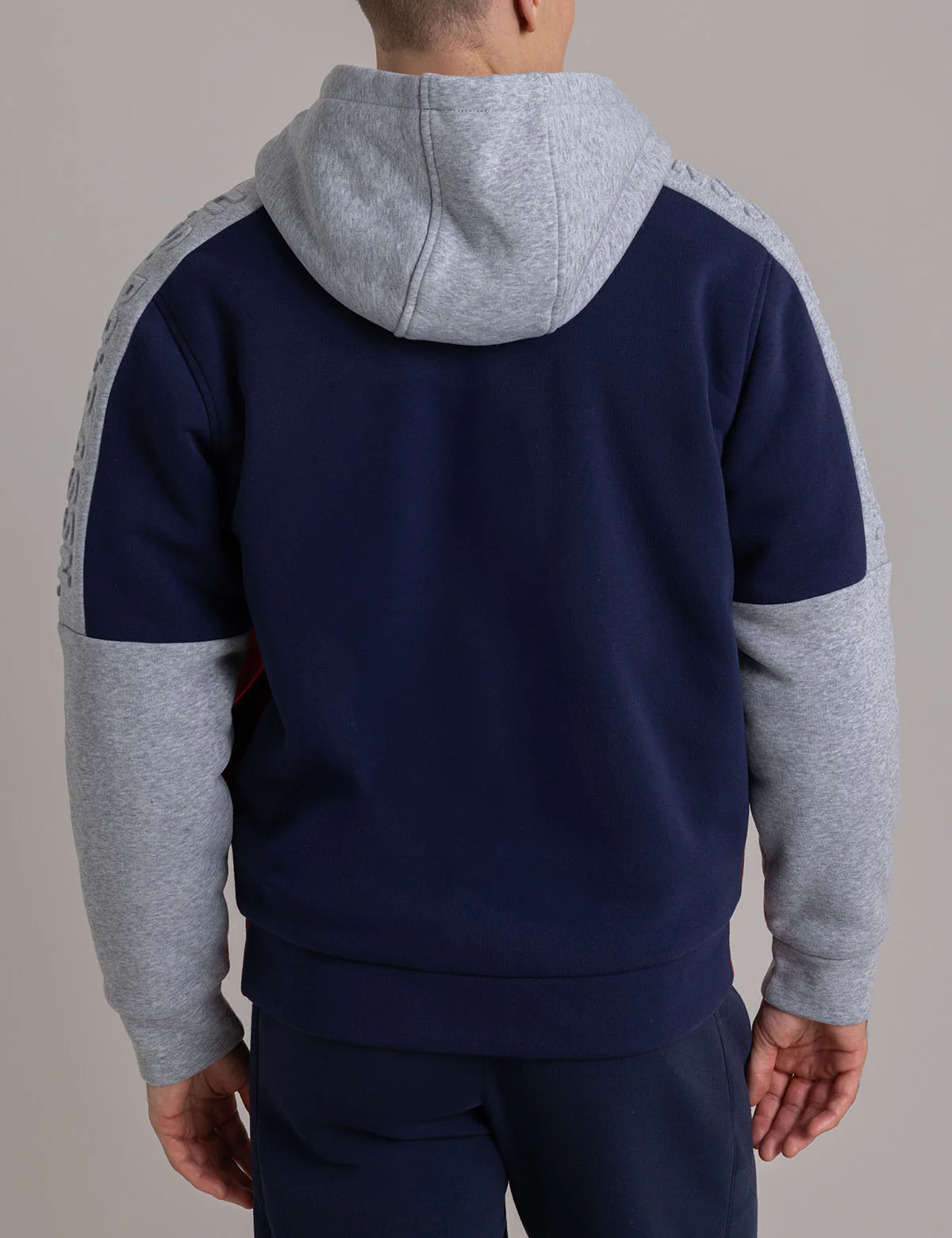 EMBOSSED SHOULDER COLORBLOCK SHERPA HOODIE - Image 5