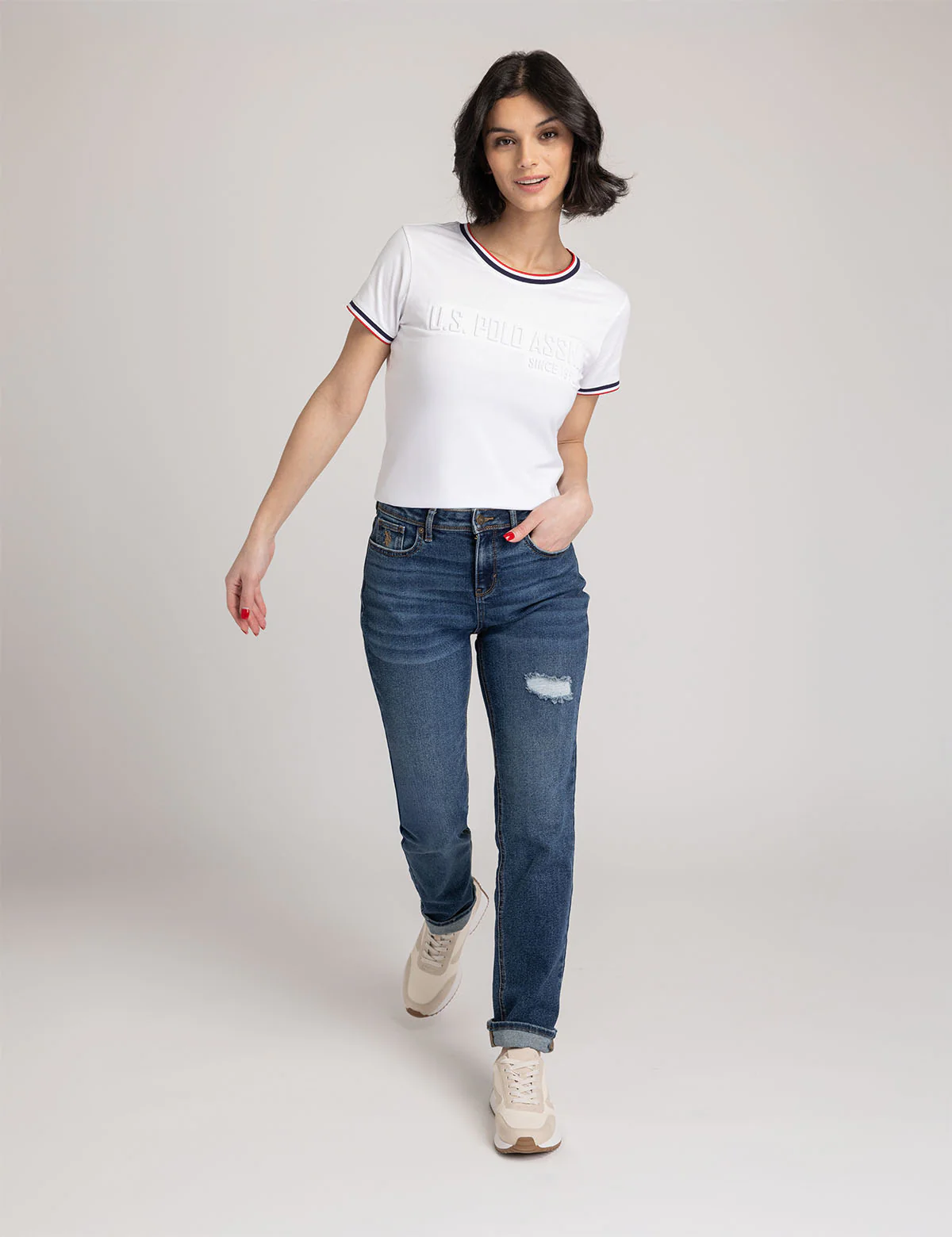 EMBOSSED SIGNATURE STRIPE RINGER T-SHIRT - Image 7