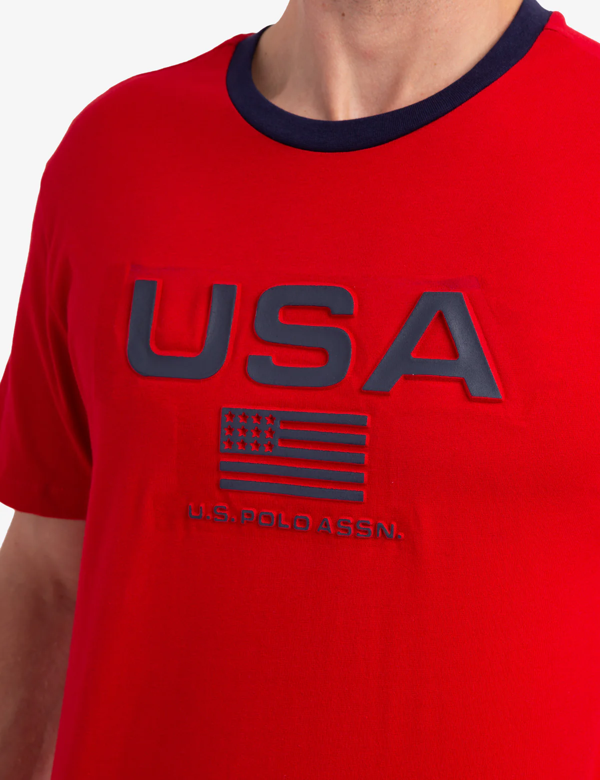 EMBOSSED USA FLAG JERSEY T-SHIRT - Image 2