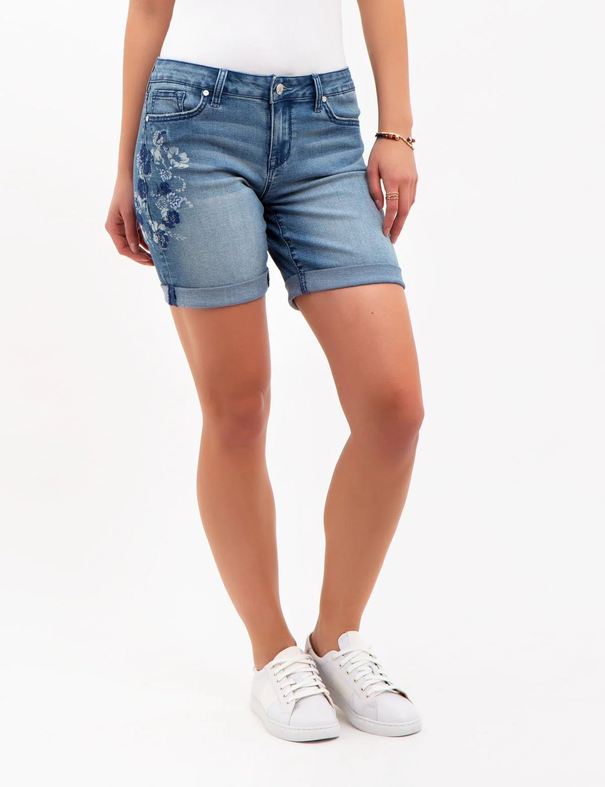 EMBROIDERED DENIM SHORTS - Image 5
