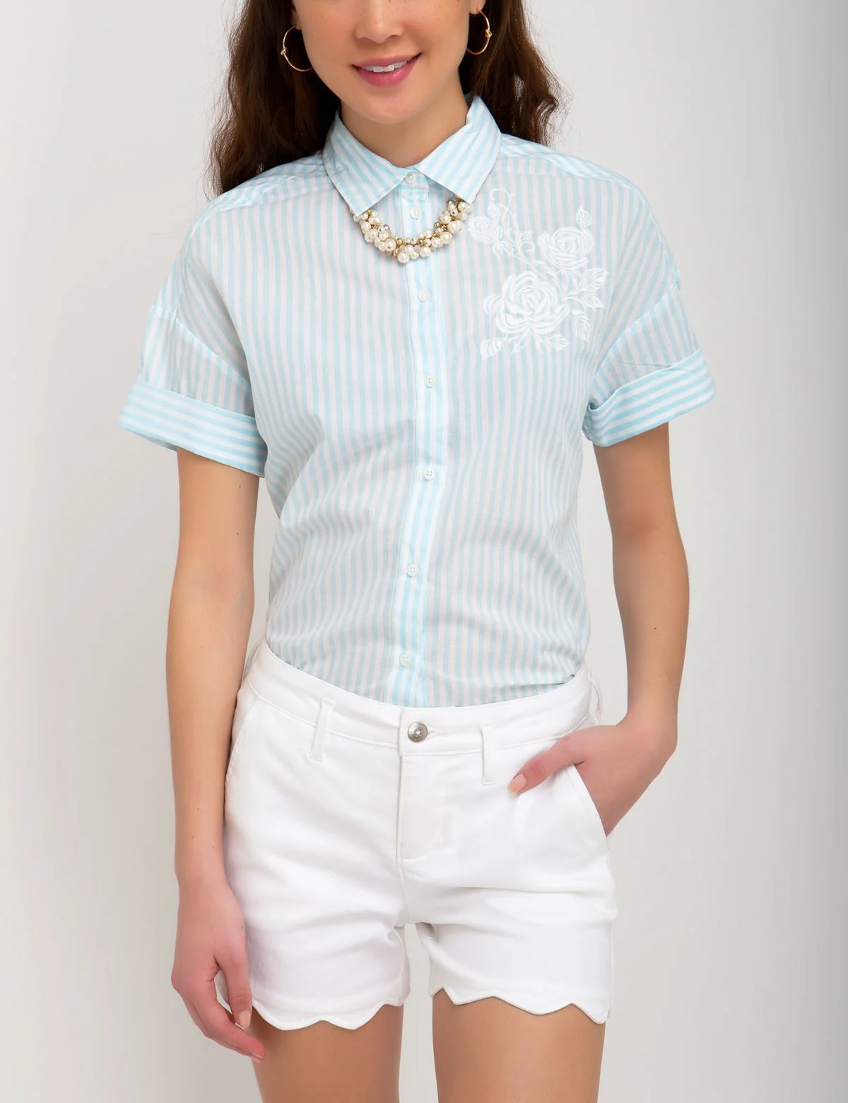 EMBROIDERED STRIPED TOP - Image 12