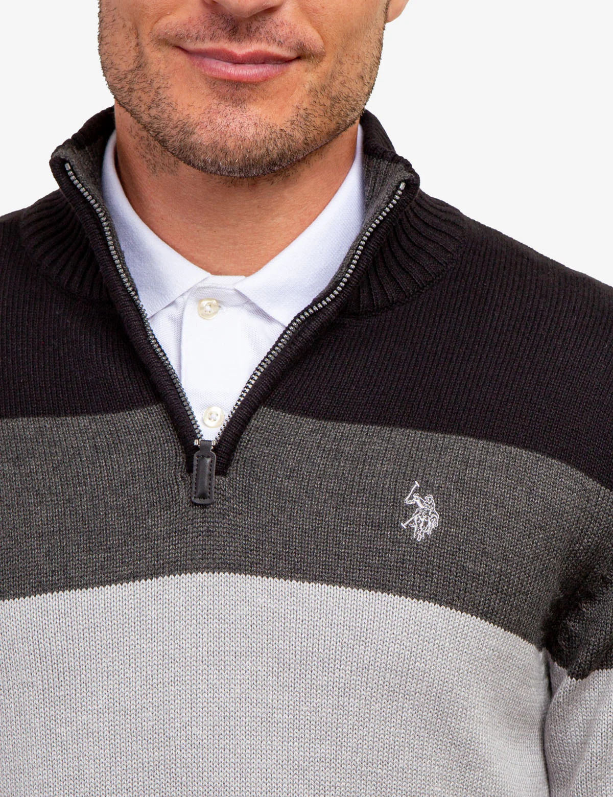 ENGINEER STRIPE 1/4 ZIP SWEATER - Image 3