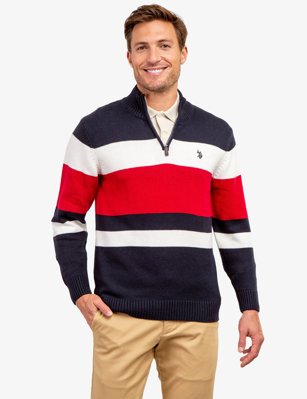 ENGINEER STRIPE 1/4 ZIP SWEATER - Image 5