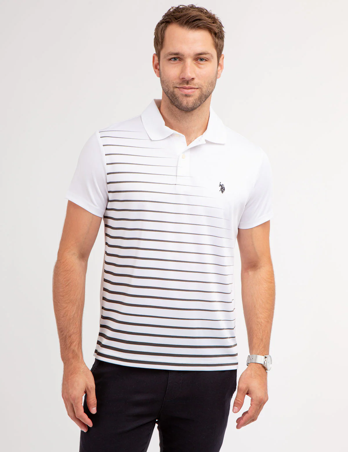 ENGINEERED DIAGONAL PRINT POLO SHIRT - Image 5