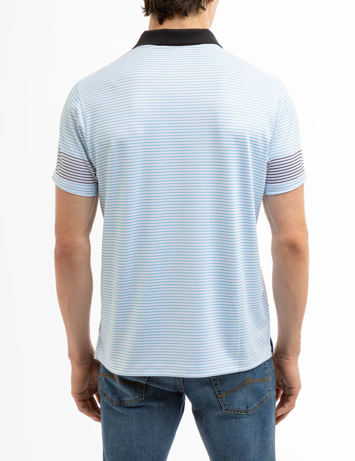 ENGINEERED PRINTED STRIPE PERFORMANCE POLO SHIRT - Image 4