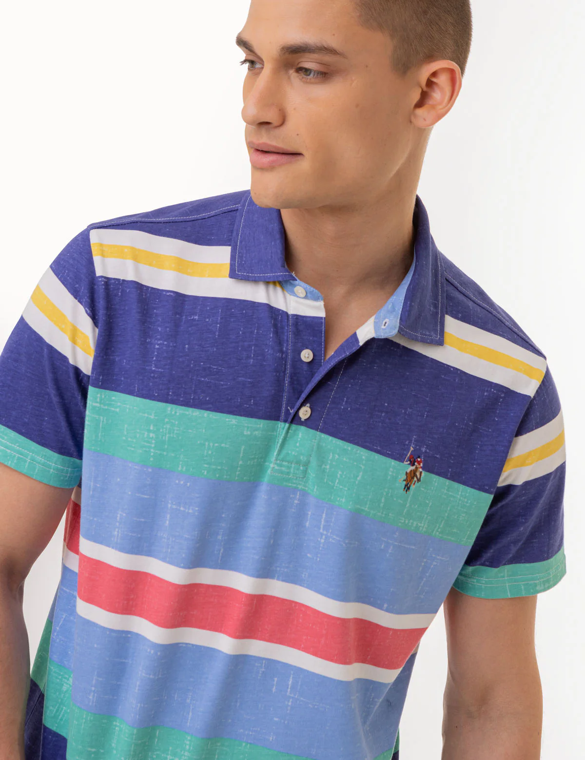 ENGINEERED STRIPE MULTICOLOR LOGO POLO SHIRT - Image 3