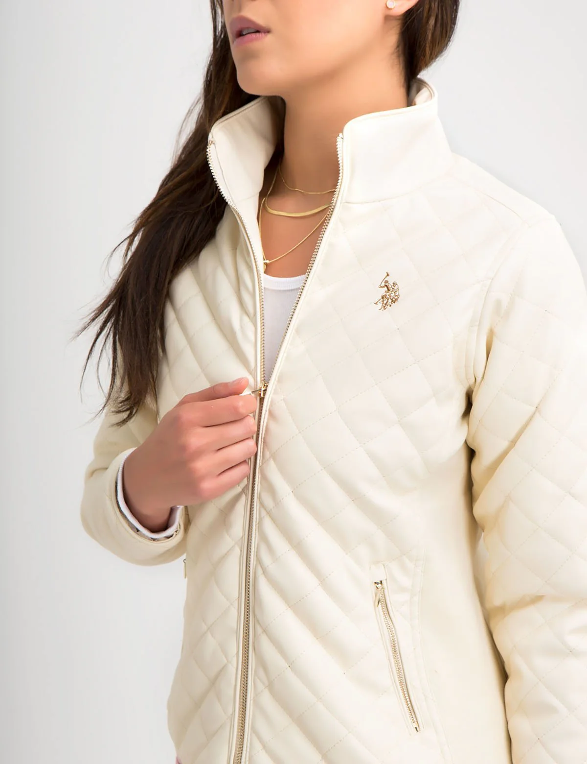 FAUX LEATHER QUILTED SIDE KNIT JACKET - Image 4