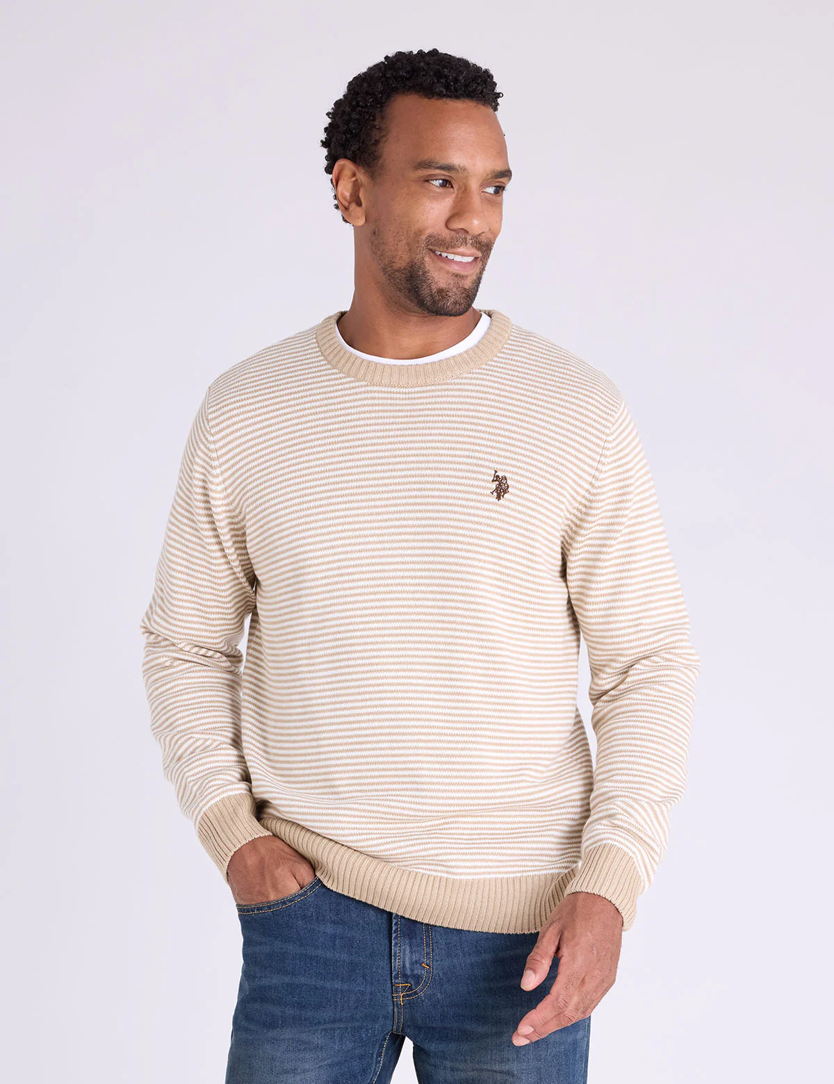 FEEDER STRIPE CREW NECK SWEATER