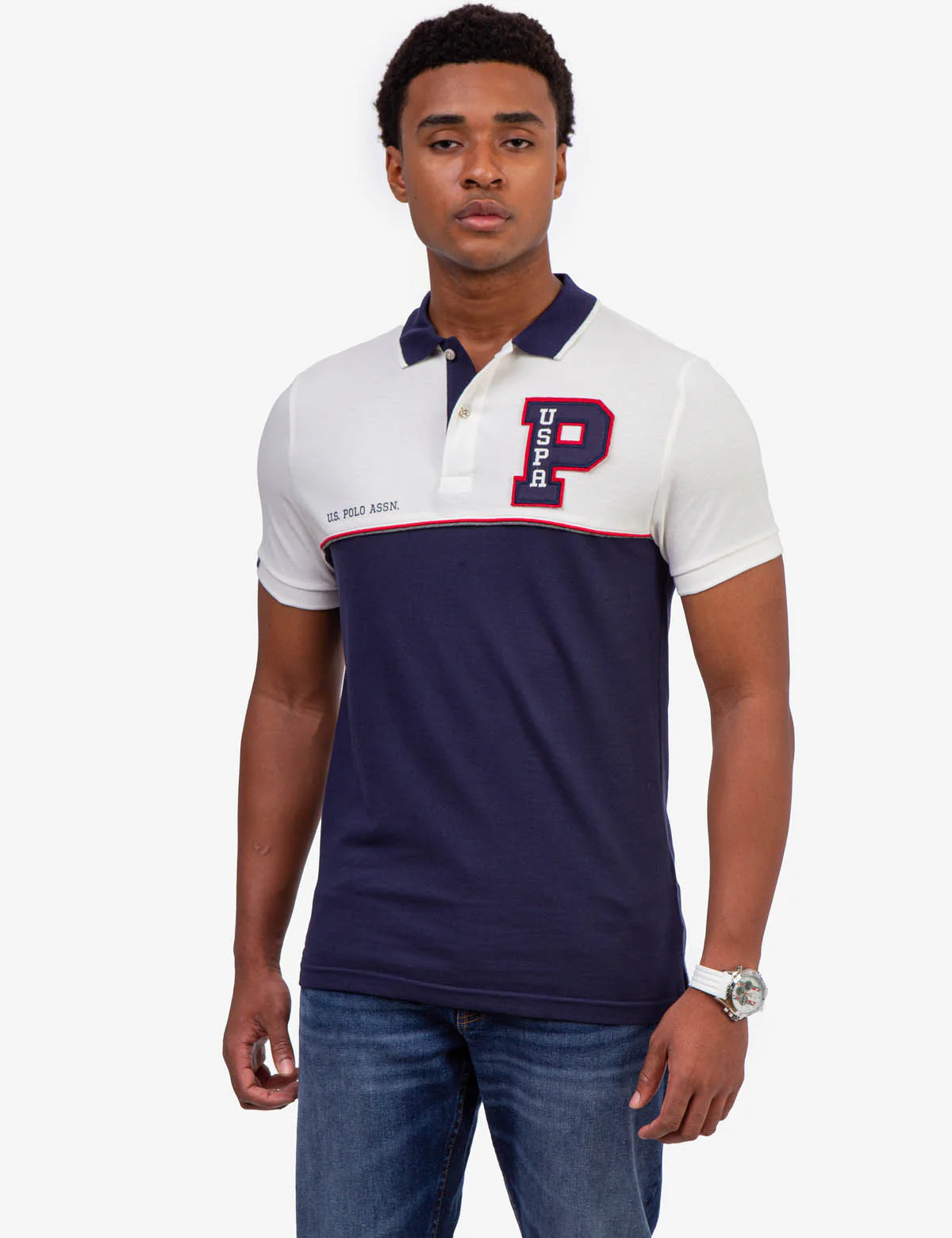 FELT PATCH COLORBLOCK POLO SHIRT