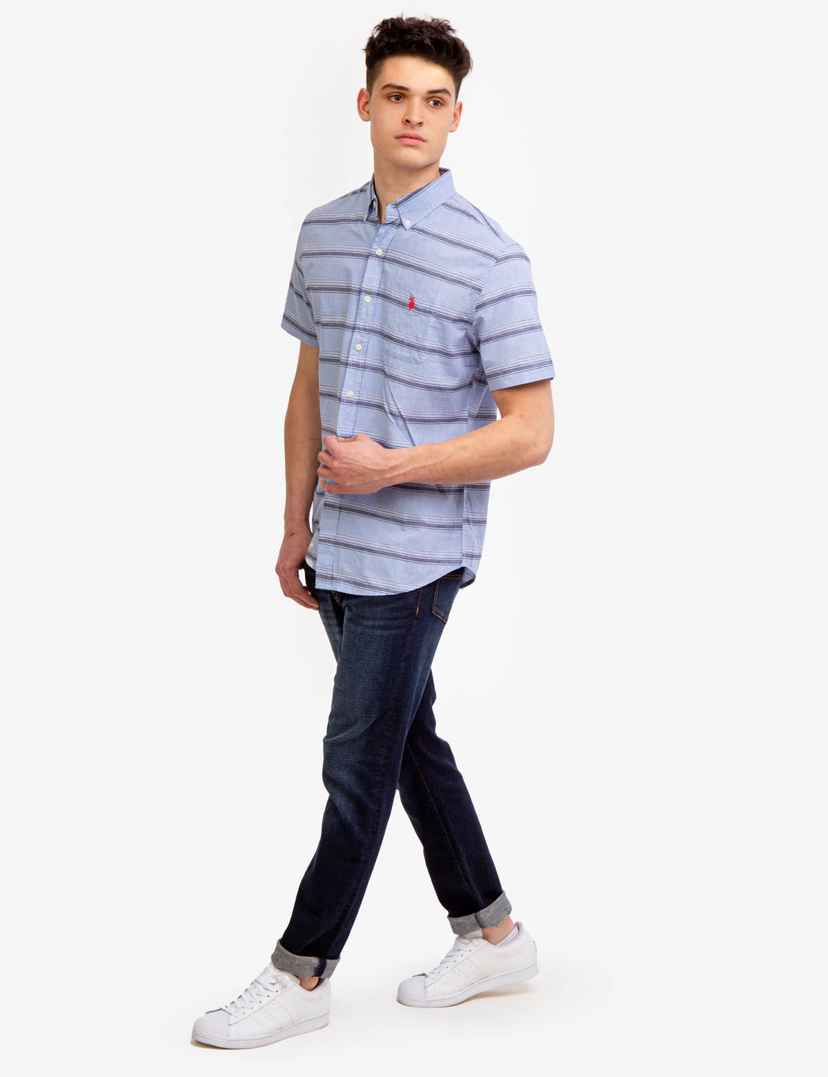 FINE SLUB HORIZONTAL STRIPE SHIRT - Image 8