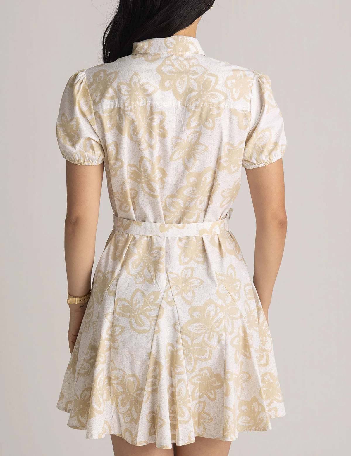 FIT AND FLARE FLORAL POPLIN DRESS - Image 5