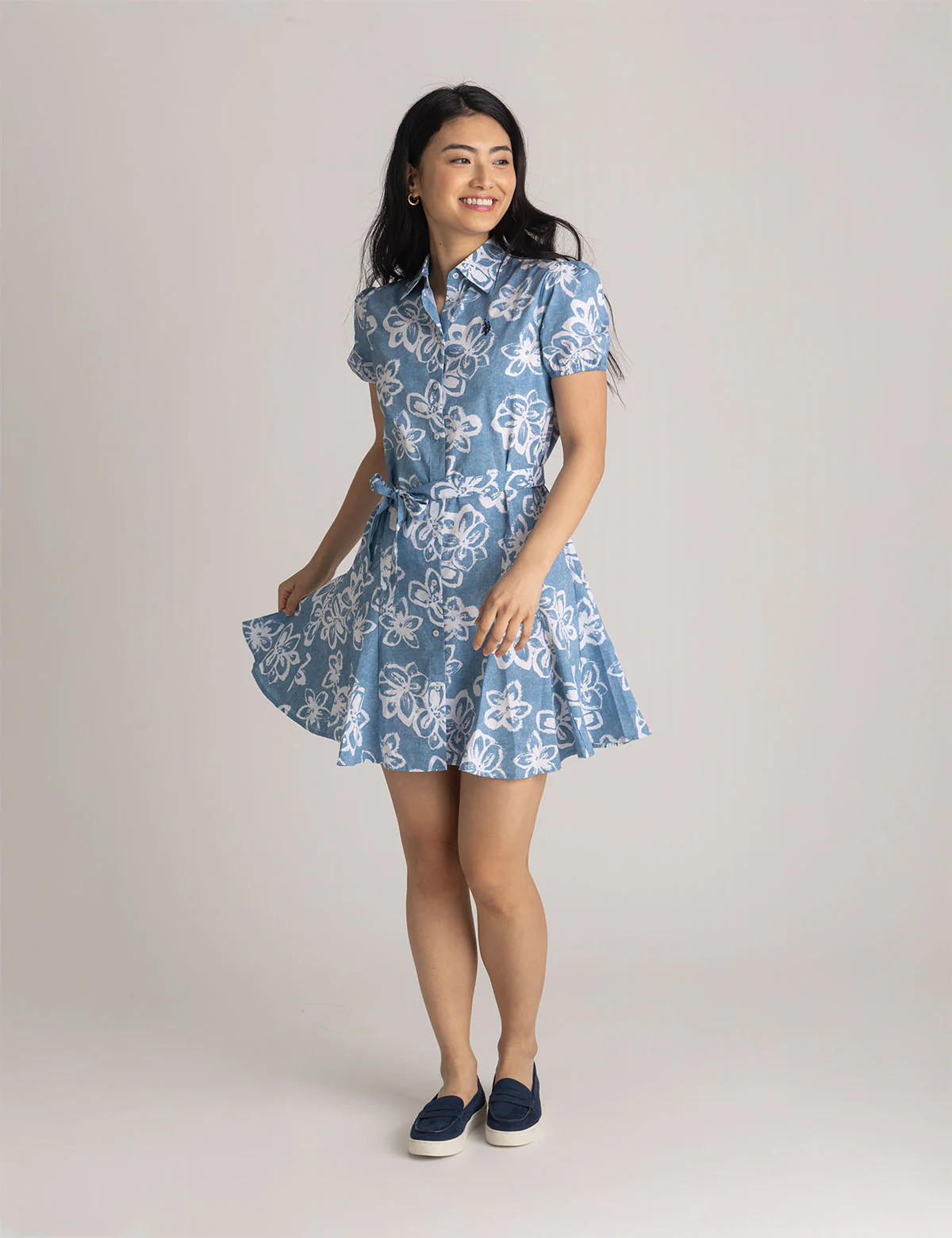 FIT AND FLARE FLORAL POPLIN DRESS - Image 7