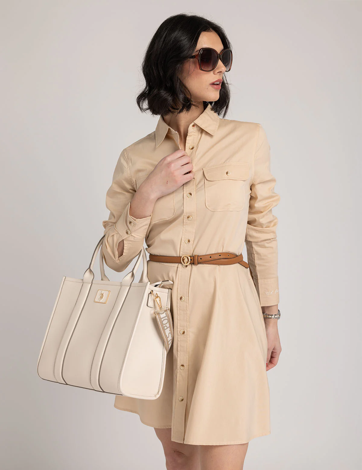 FIT AND FLARE POPLIN DRESS - Image 7