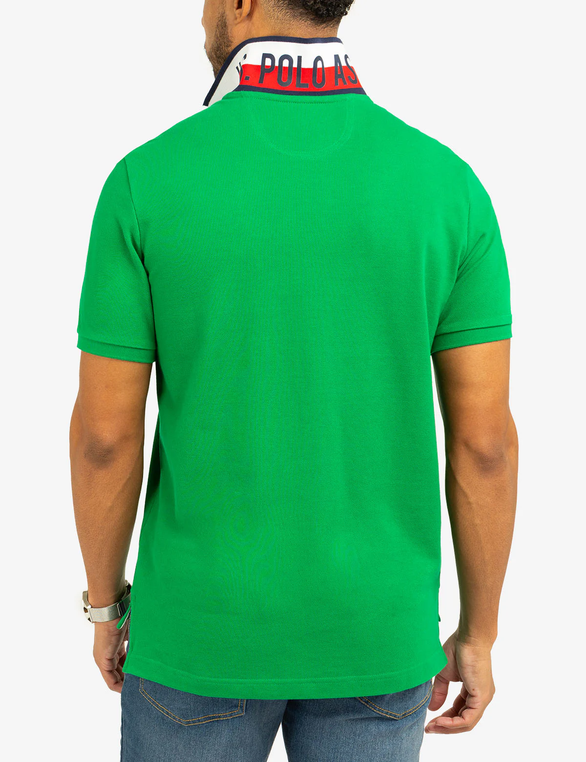 FLAG PIQUE POLO SHIRT WITH UNDER COLLAR DETAIL - Image 5