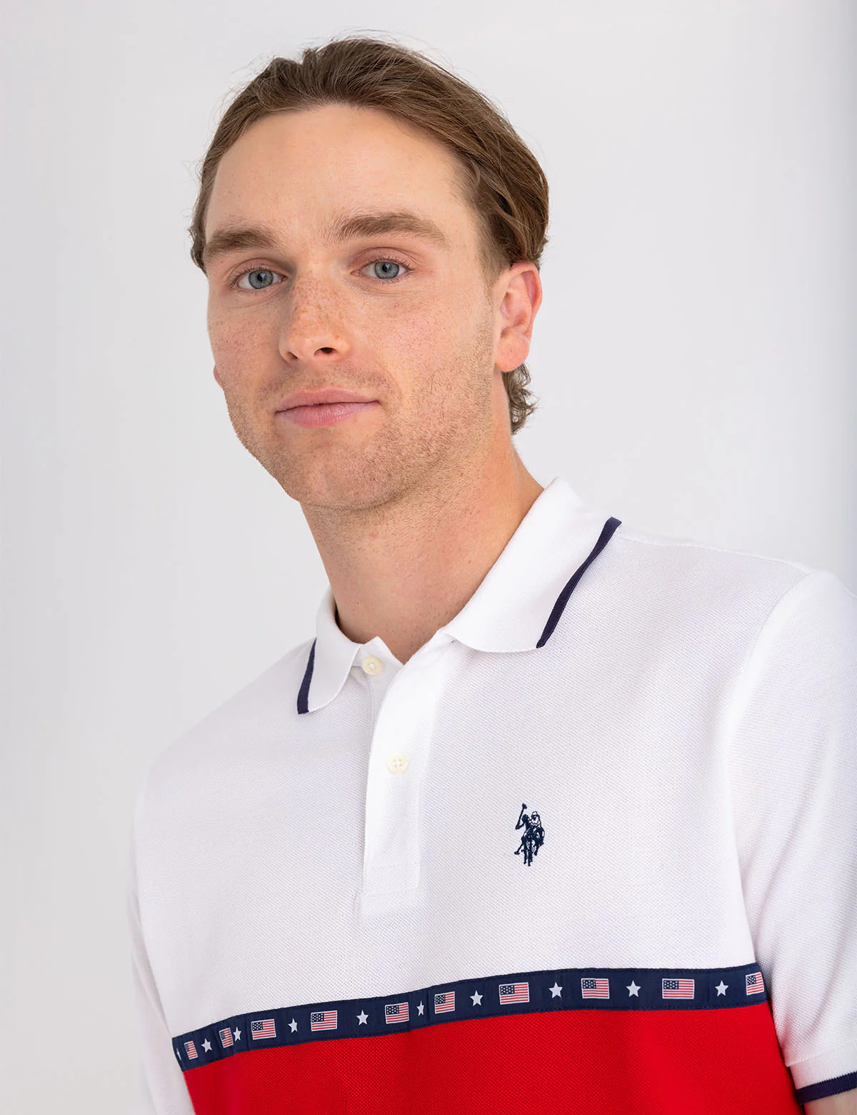 FLAG TAPE COLOR BLOCK PIQUE POLO SHIRT - Image 3