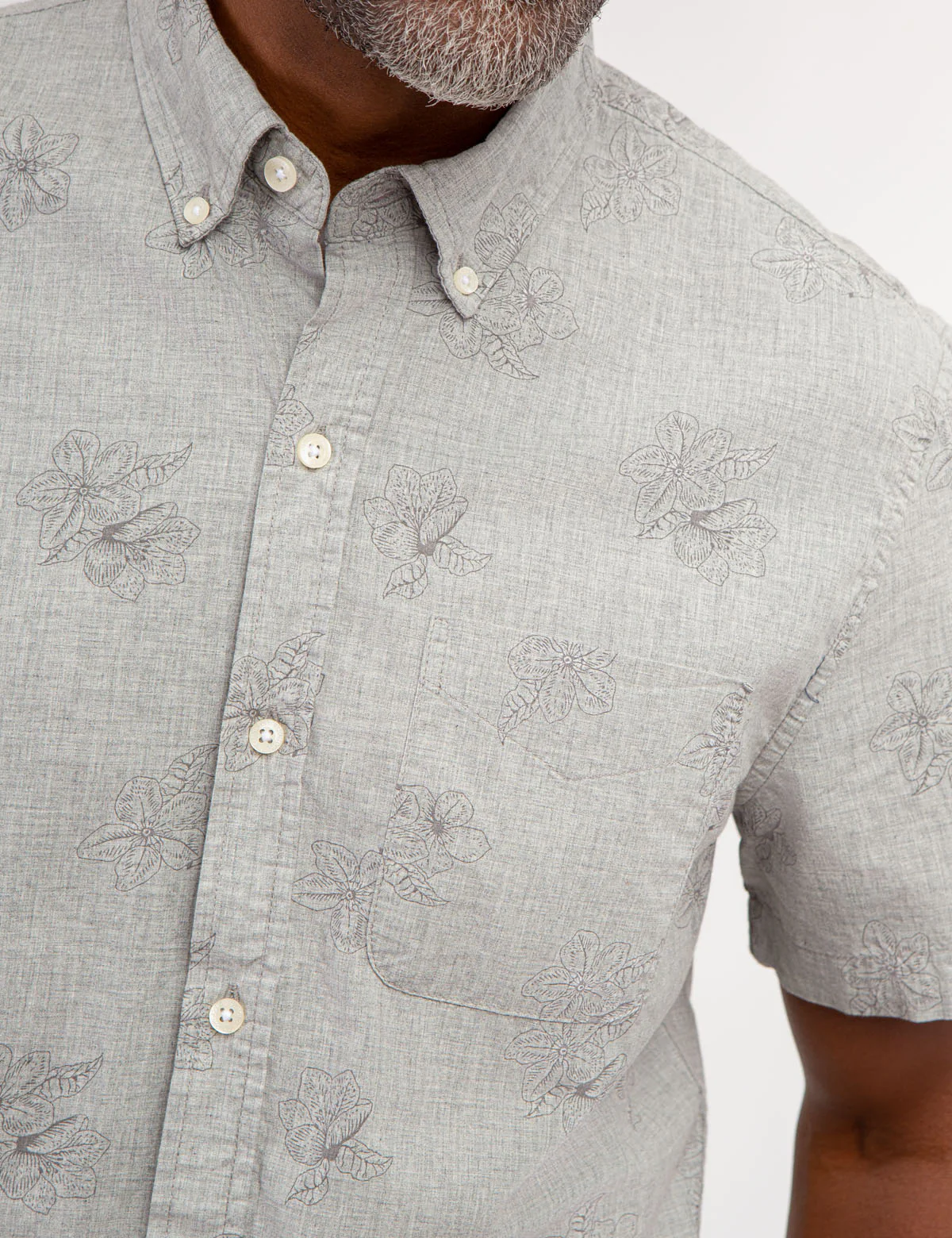 FLORAL HEATHER POPLIN SHORT SLEEVE SHIRT - Image 2