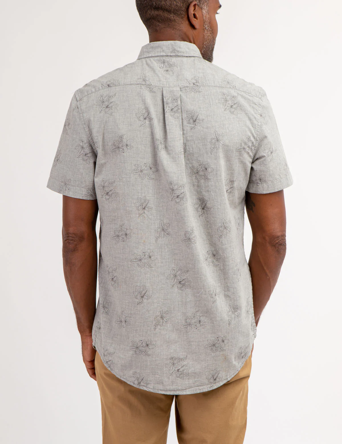 FLORAL HEATHER POPLIN SHORT SLEEVE SHIRT - Image 4