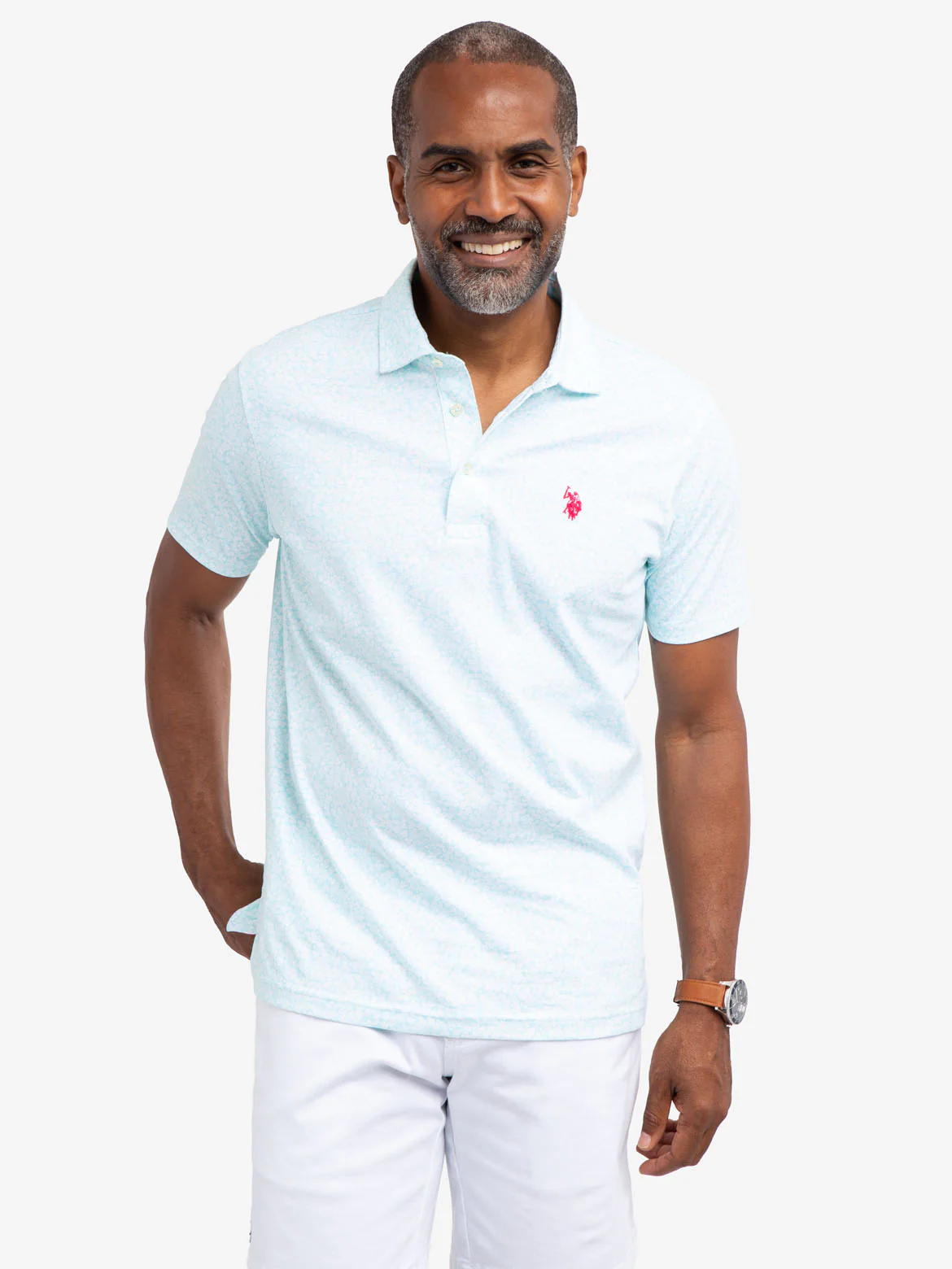 FLORAL JERSEY POLO SHIRT