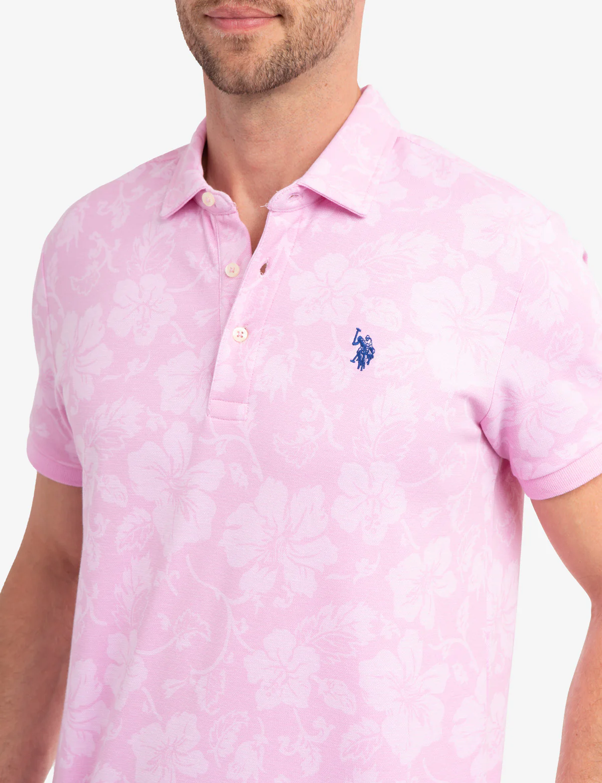 FLORAL PRINT BIRDSEYE PIQUE POLO SHIRT - Image 7