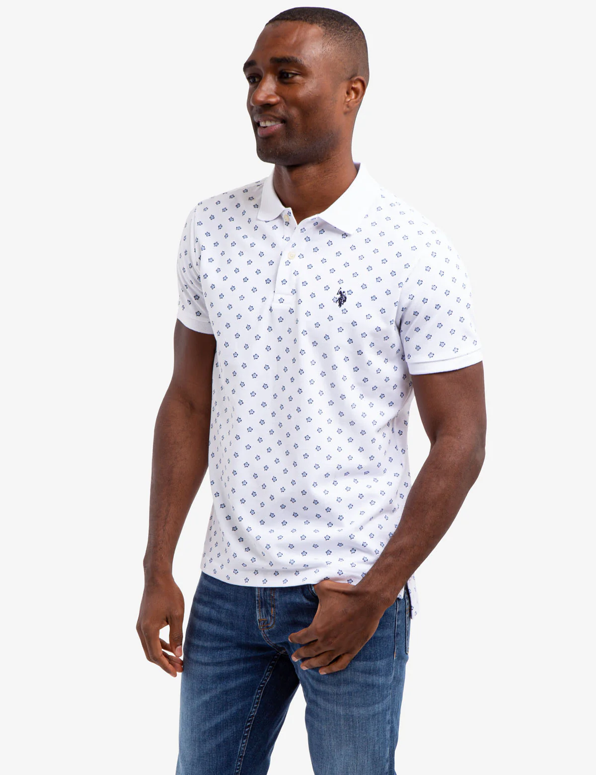 FLORAL PRINT POLO SHIRT - Image 4
