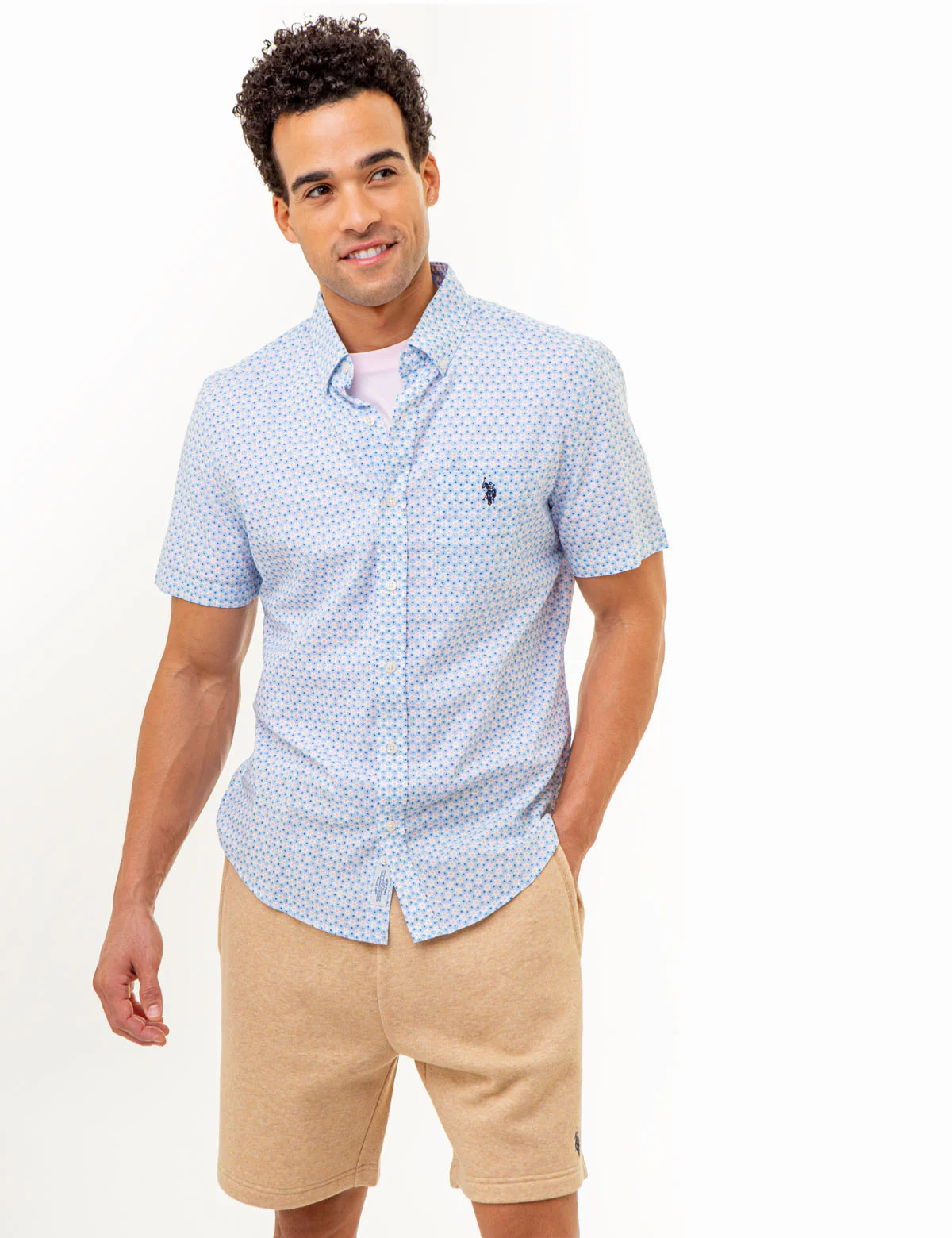 FLORAL PRINT SHORT SLEEVE WOVEN SHIRT
