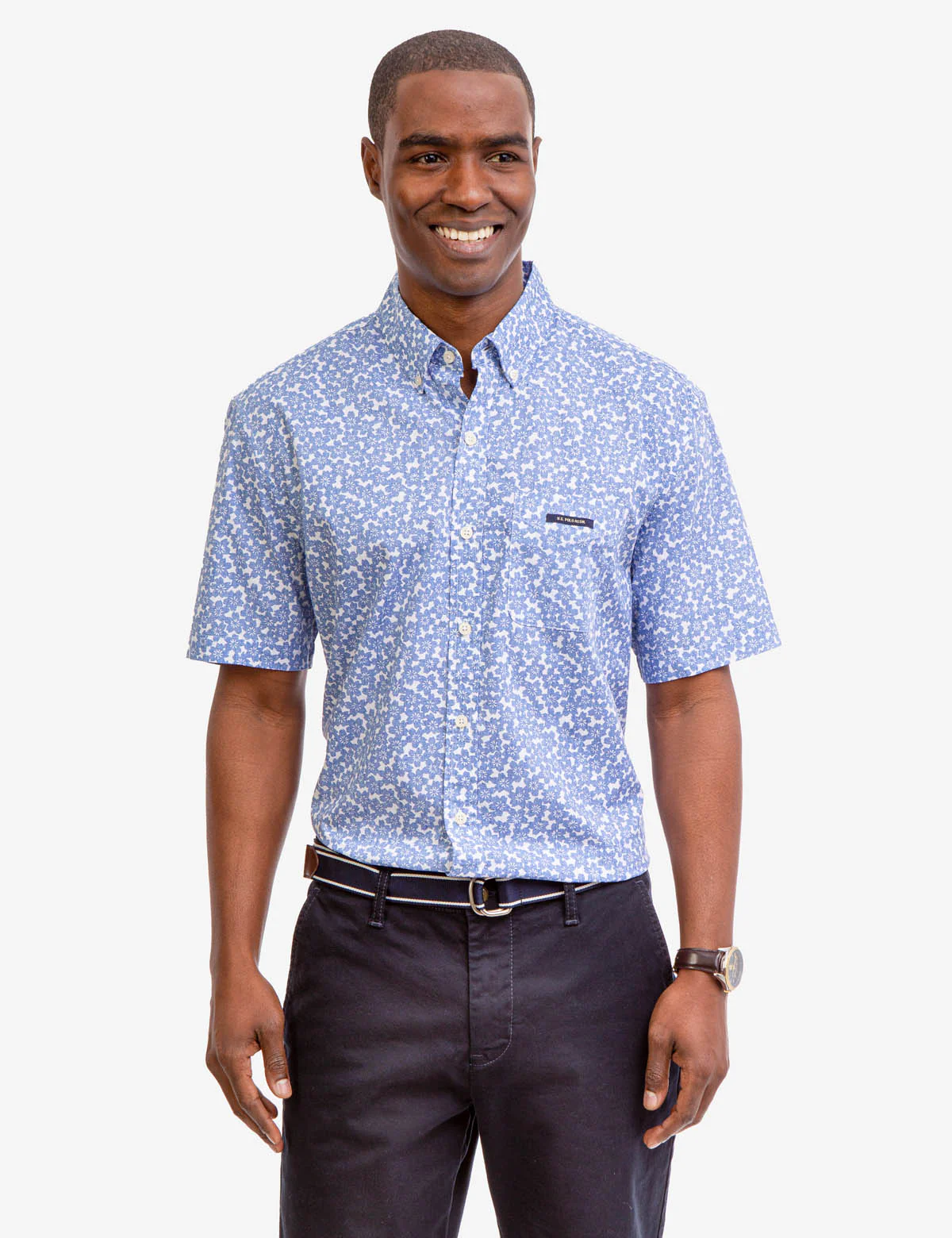 FLORAL PRINT SLUB POPLIN SHIRT