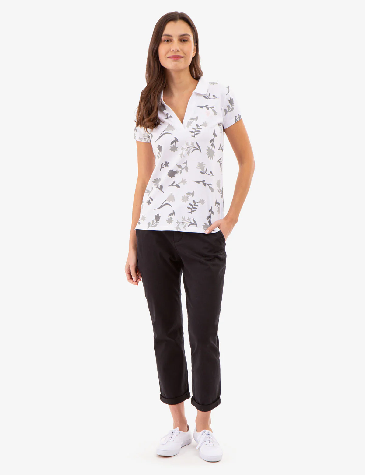 FLORAL PRINT SPLIT NECK POLO SHIRT - Image 2
