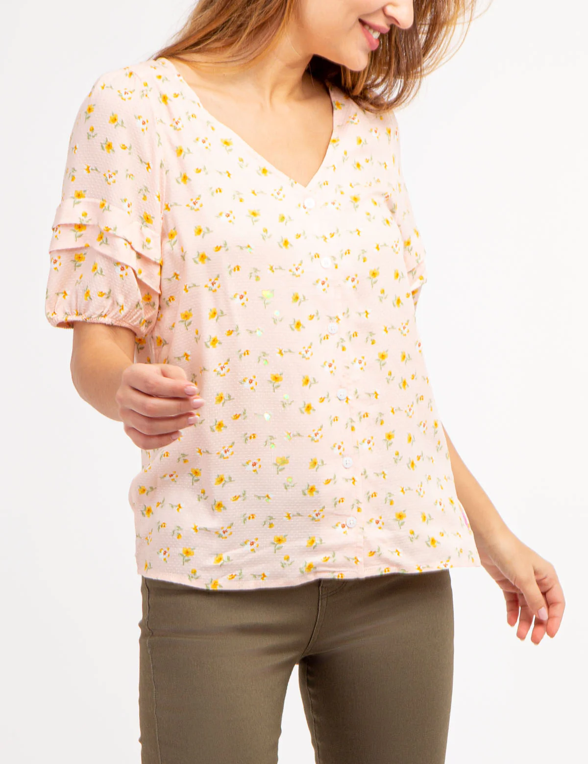 FLORAL PRINT VOLUME SLEEVE TOP - Image 12