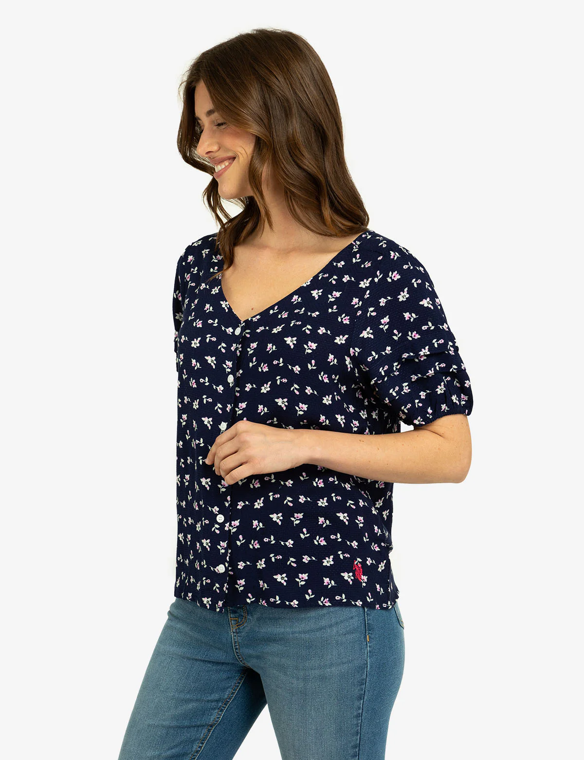 FLORAL PRINT VOLUME SLEEVE TOP - Image 3