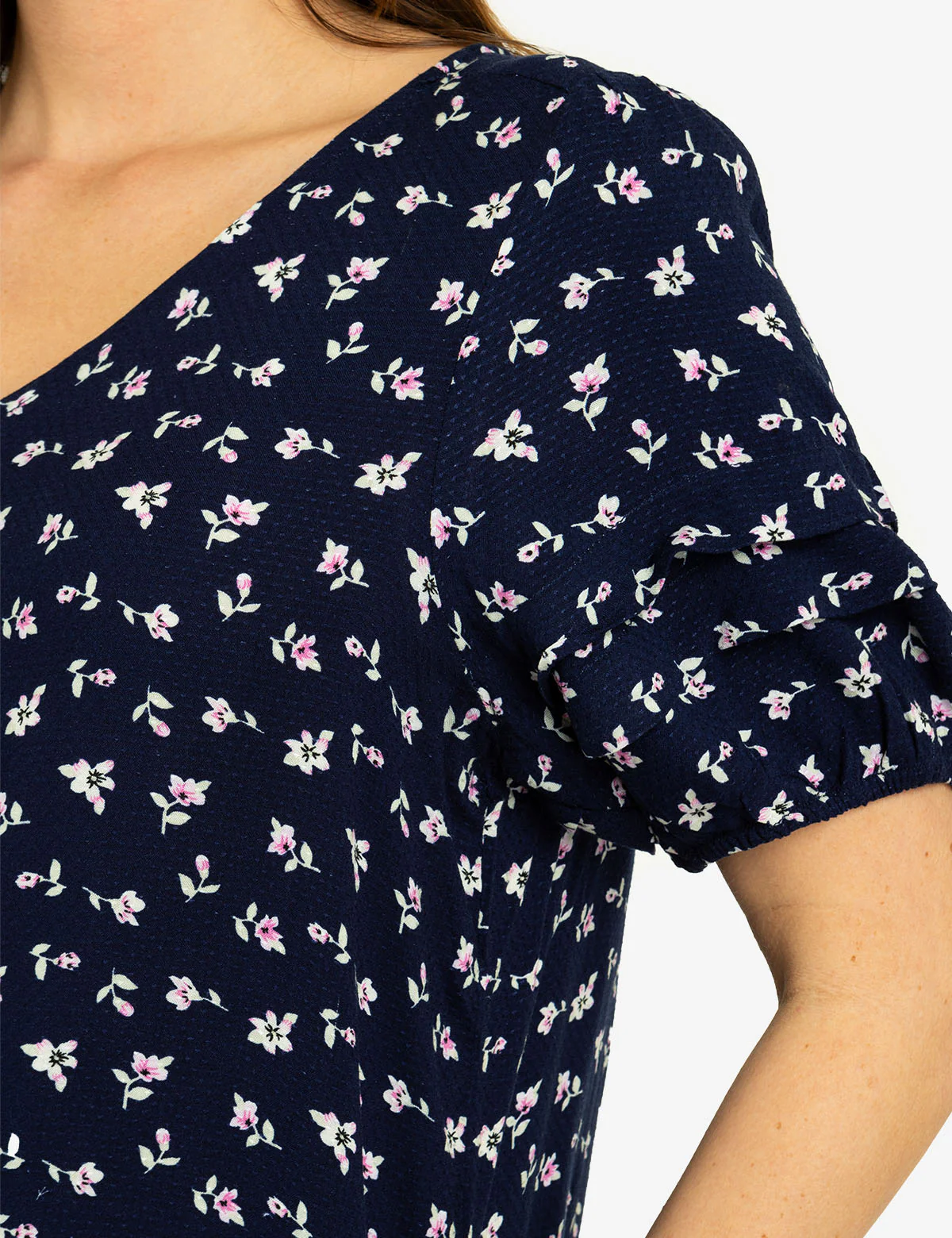 FLORAL PRINT VOLUME SLEEVE TOP - Image 4