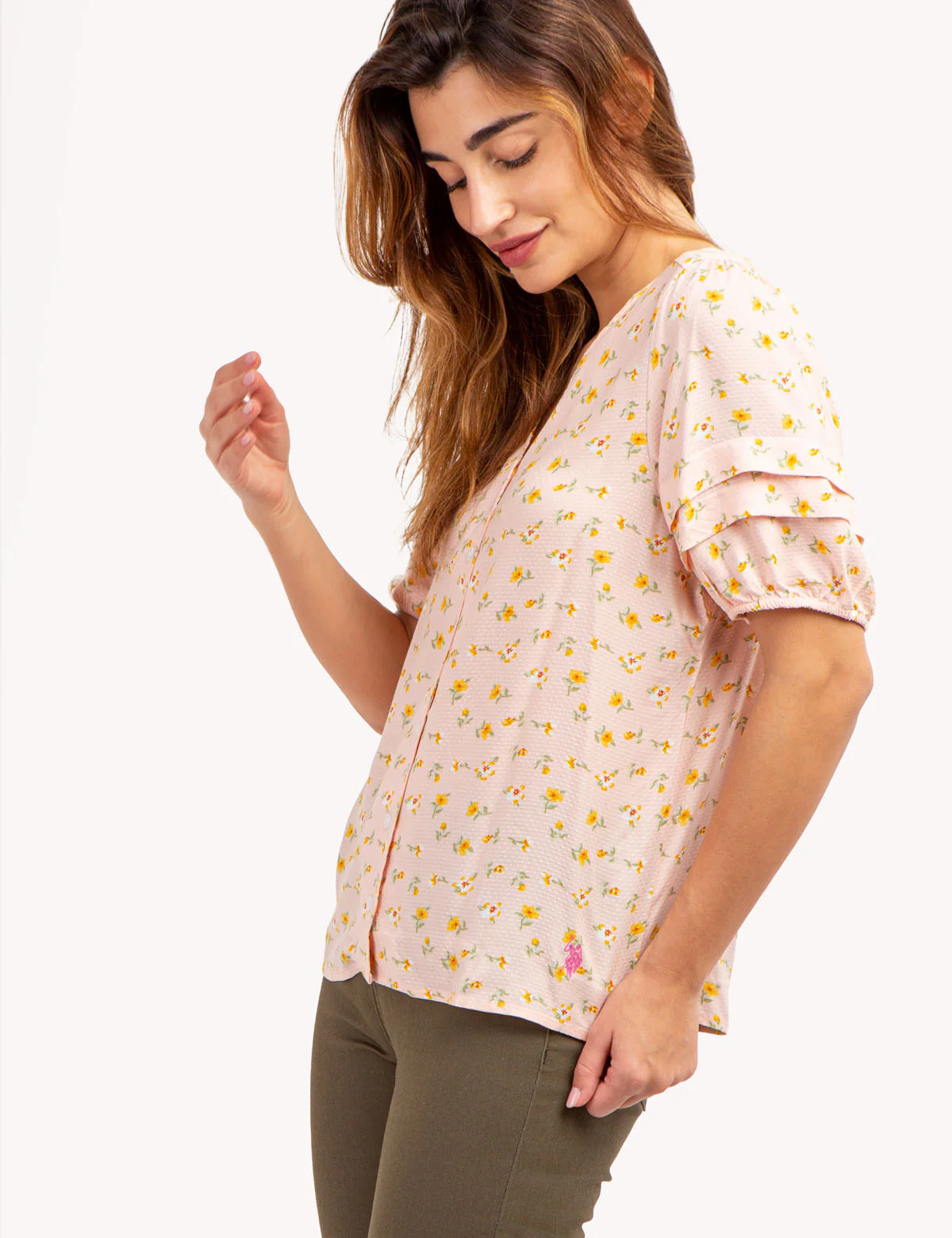 FLORAL PRINT VOLUME SLEEVE TOP - Image 9