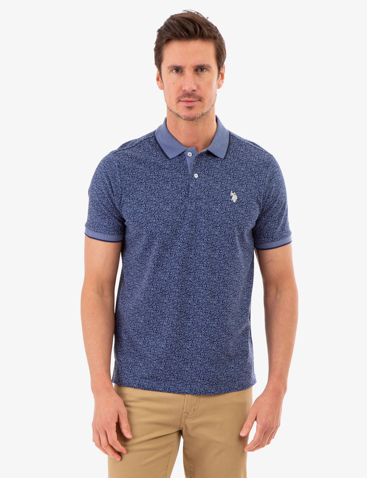 FLORAL PRINTED PIQUE POLO SHIRT
