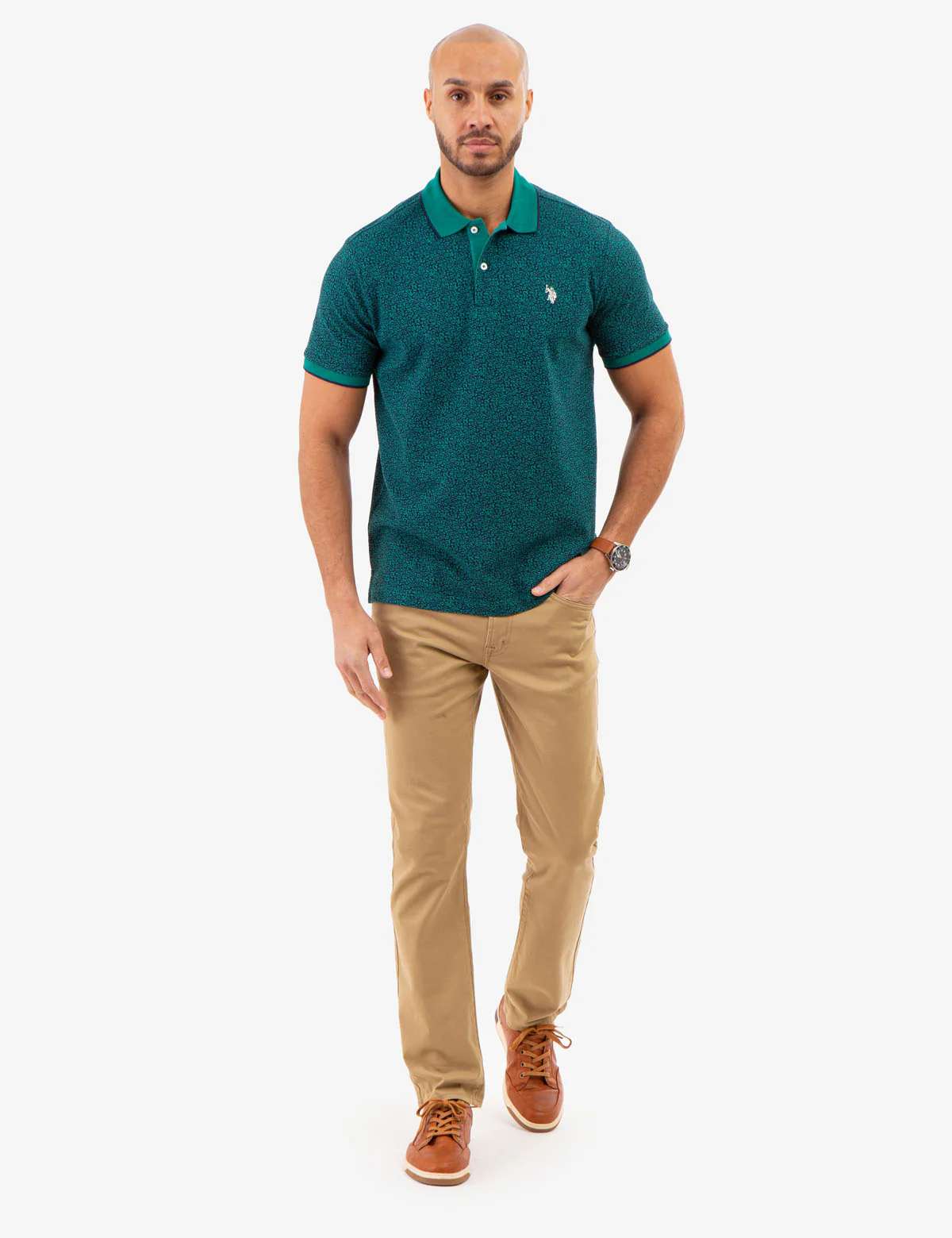 FLORAL PRINTED PIQUE POLO SHIRT - Image 7