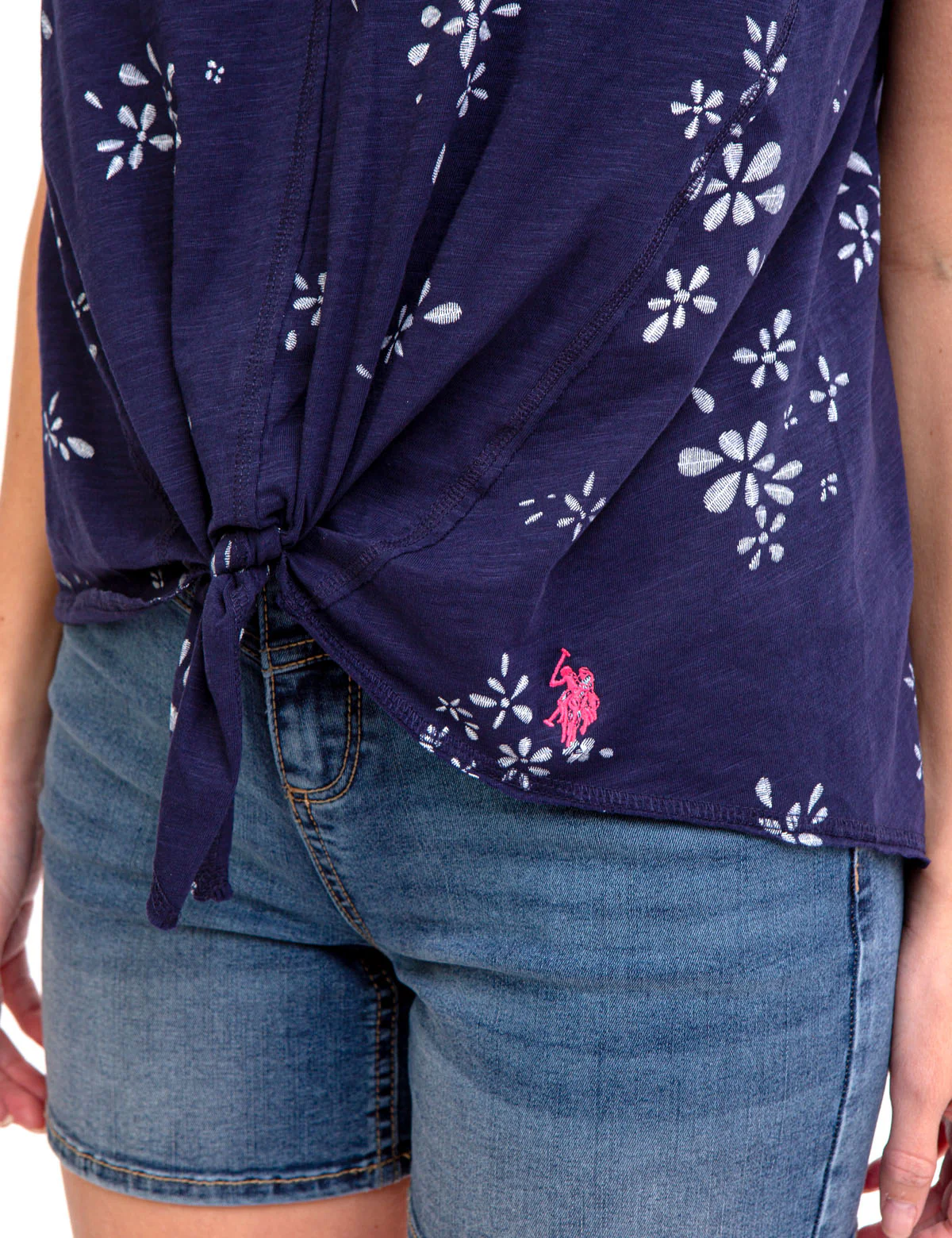 FLORAL V-NECK FRONT TIE TANK TOP - Image 15