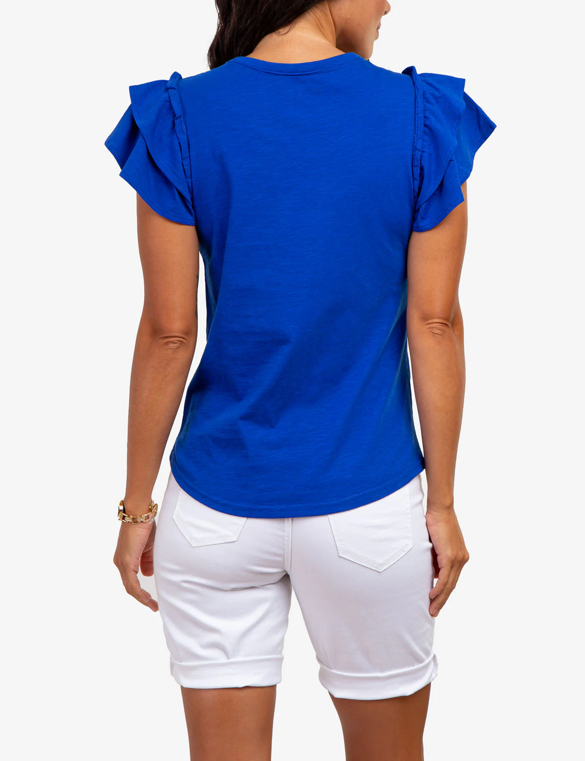 FLUTTER SLEEVE CREW NECK T-SHIRT - Image 12