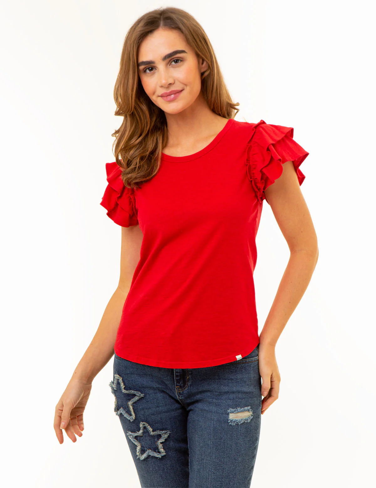 FLUTTER SLEEVE CREW NECK T-SHIRT - Image 6
