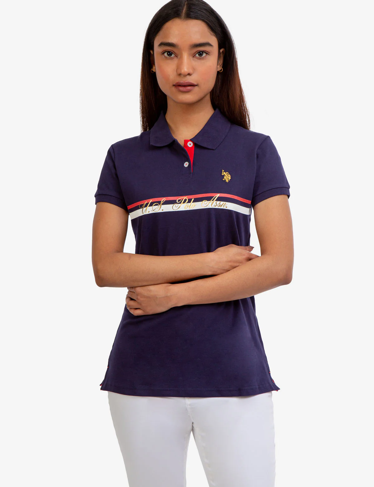 FOIL SCRIPT LOGO POLO SHIRT