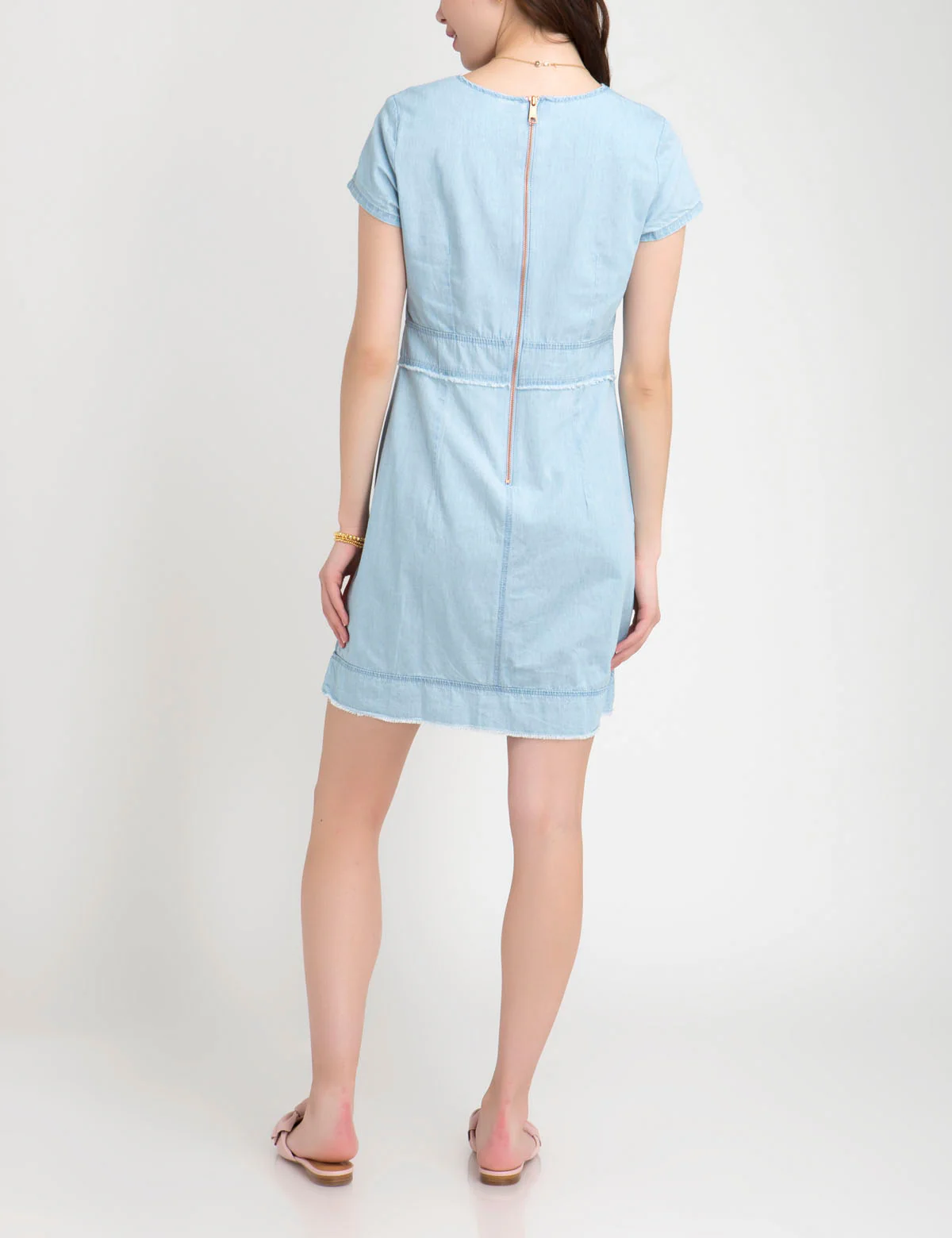 FRAYED DENIM DRESS - Image 8
