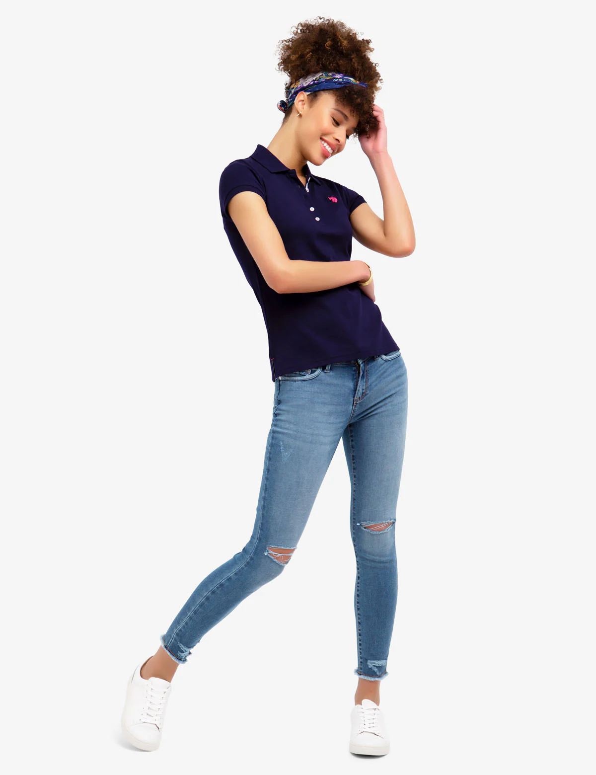 REPREVE® MID RISE FRAYED SKINNY JEANS - Image 2
